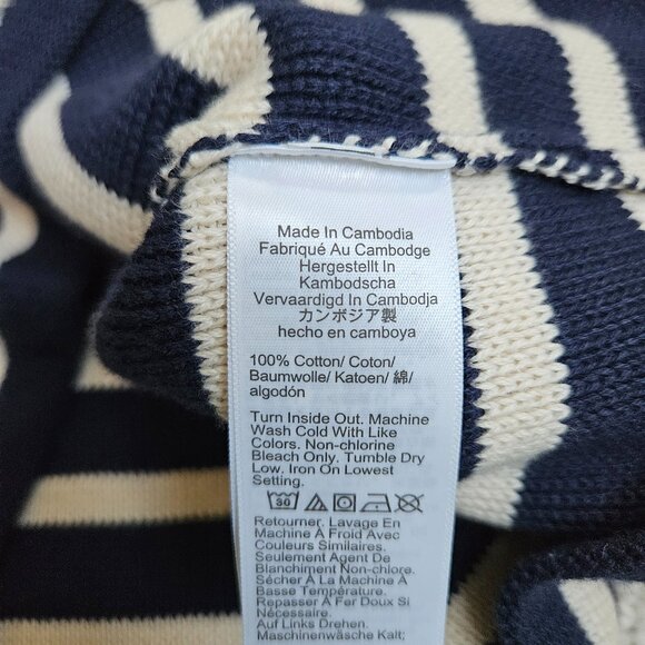 J. Crew Emilie Sweater Lady Jacket In Stripe XL Blue Ivory Cotton Office Casual - Picture 7 of 10